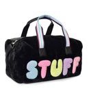 OMG STUFF-DF98 BLACK STUFF FAUX FUR DUFFEL BAG