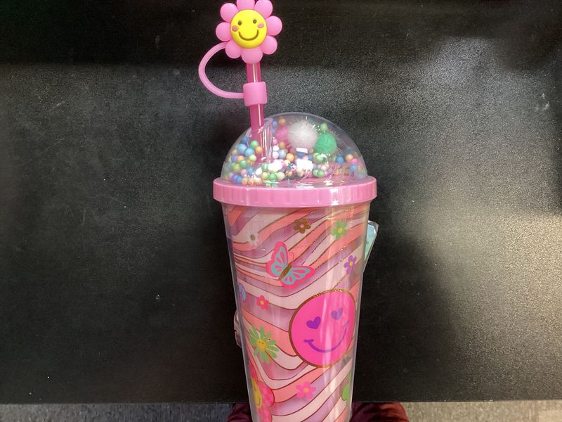 HOT FOCUS CRYSTAL COOL CUP WITH STRAW TOPPER