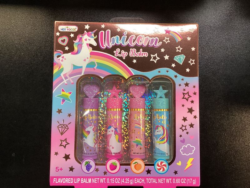 HOT FOCUS 4 PACK UNICORN LIP BALM