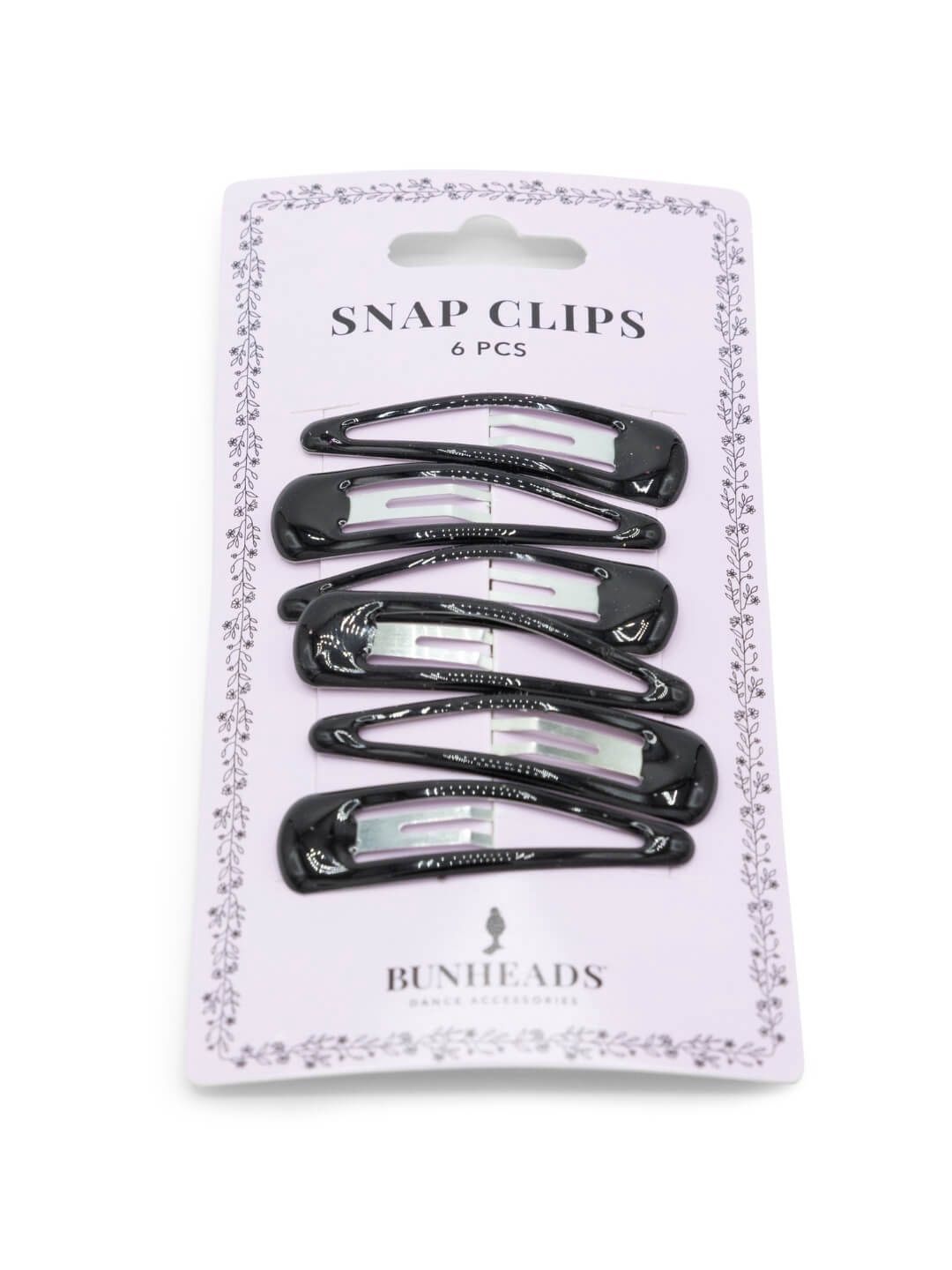 CP BH1515 6PK BLK SNAP HAIR CLIPS