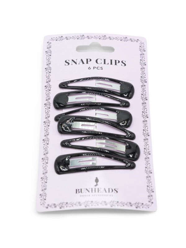 CP BH1515 6PK BLK SNAP HAIR CLIPS