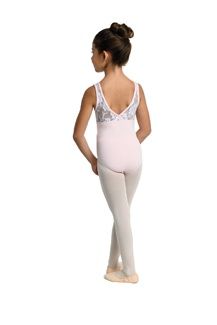 DANZNMOTION TANK LEOTARD W/FLORAL LACE