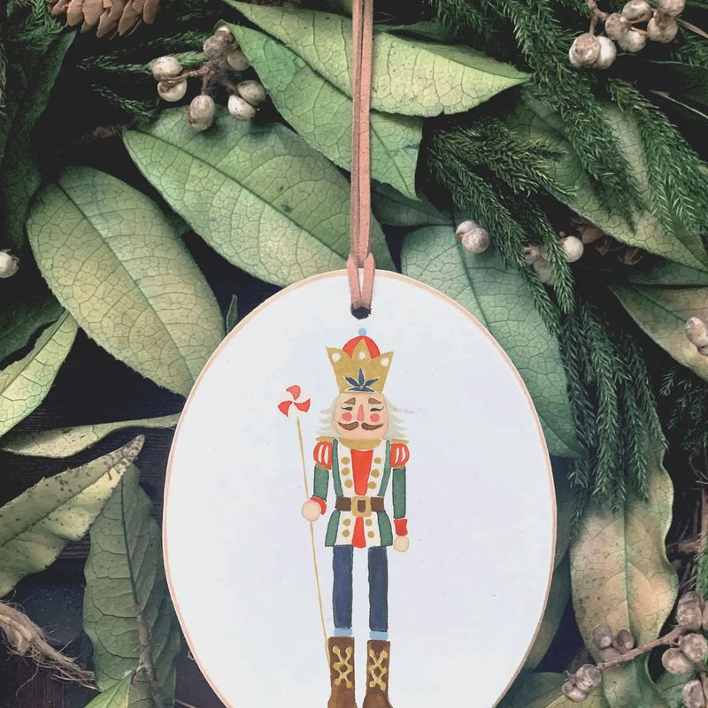 CLAIRMONT &amp; CO  WOODEN NUTCRACKER ORNAMENT