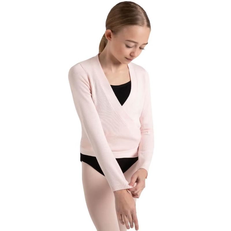 CAPEZIO CHILD PINK KNIT WRAP SWEATER