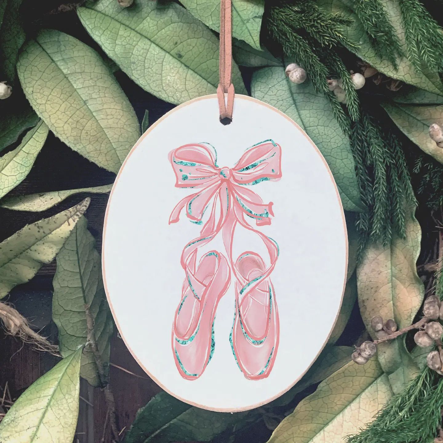 CLAIRMONT &amp; CO WOODEN POINTE SHOE ORNAMENT