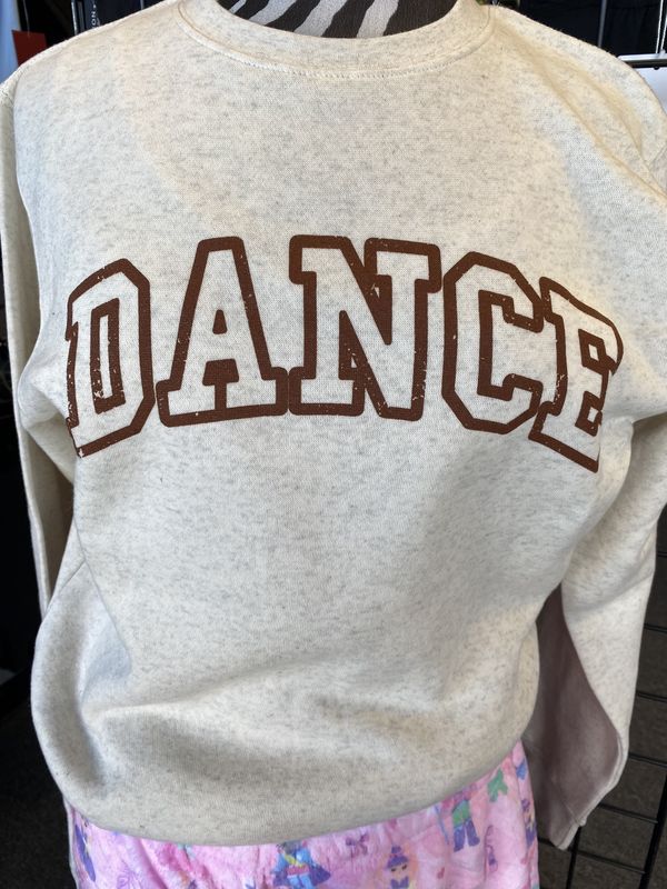 CREAM SWEATSHIRT W/BROWN DANCE GRAPHIC