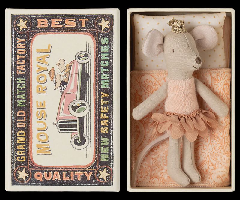 MAILEG PRINCESS MOUSE, LITTLE SISTER IN MATCHBOX