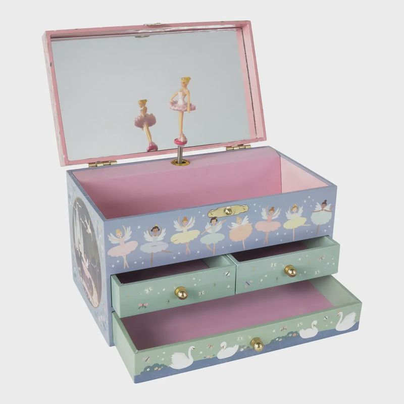 FLOSS &amp; ROCK MUSICAL JEWELRY BOX W/3 DRAWERS