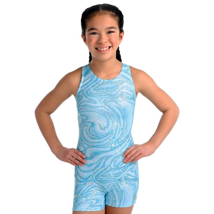 SFD BLUE RAZZLEBERRY T-BACK GYM BIKETARD