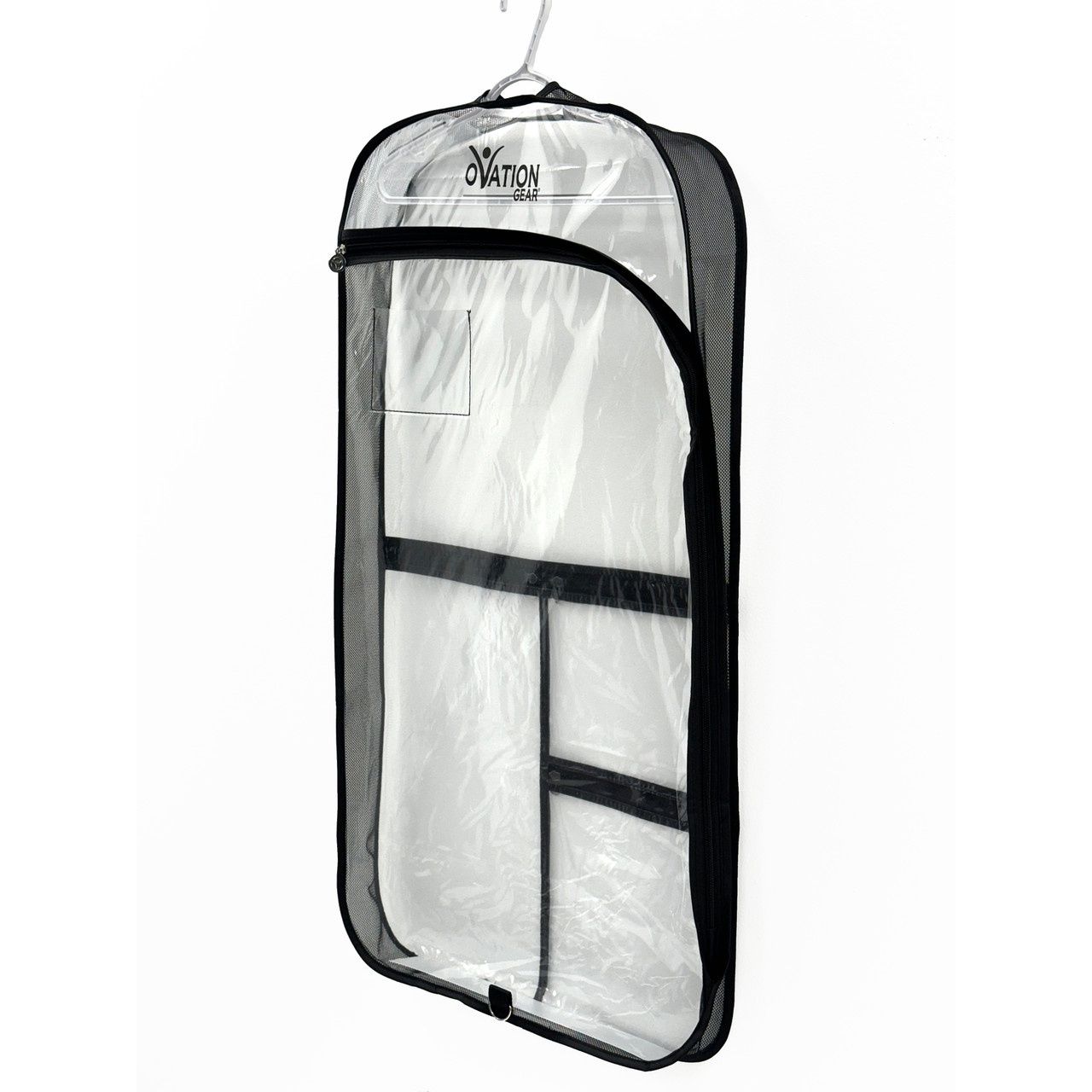 OVATION GEAR GUSSETED SIDE ZIP CLEAR GARMENT BAG