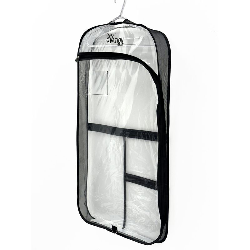 OVATION GEAR GUSSETED SIDE ZIP CLEAR GARMENT BAG