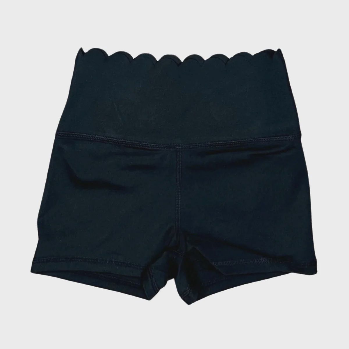 TRENDY TRENDS SCALLOP SHORTS, COLOR: BLACK, Size: YOUTH SMALL