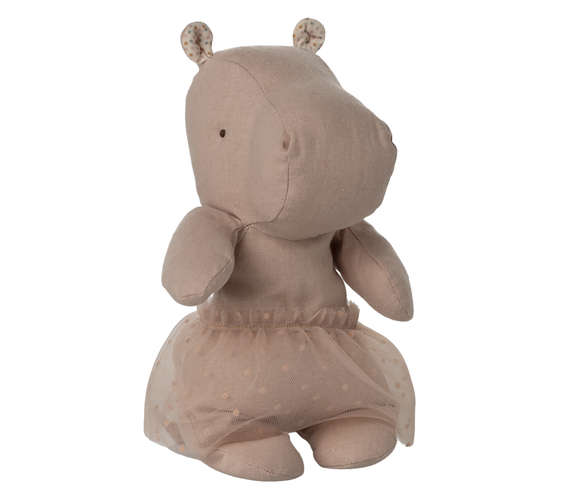 MAILEG SAFARI FRIENDS HIPPO W/SKIRT  SOFT ROSE