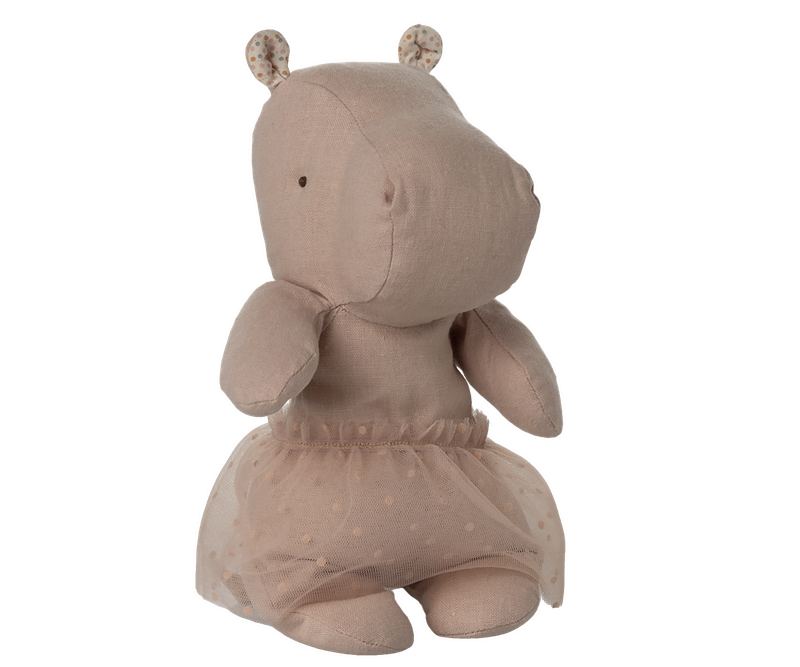 MAILEG SAFARI FRIENDS HIPPO W/SKIRT  SOFT ROSE