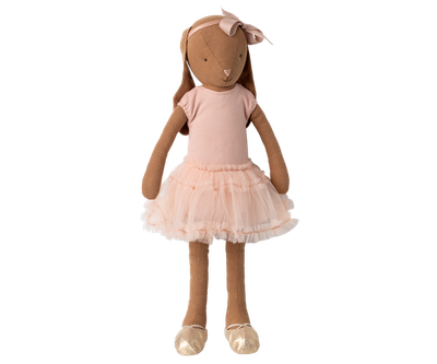 MAILEG BUNNY SIZE 3 CHOCOLATE BROWN - BALLET SUIT AND SKIRT ROSE