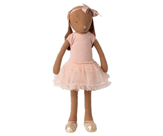 MAILEG BUNNY SIZE 3 CHOCOLATE BROWN - BALLET SUIT AND SKIRT ROSE