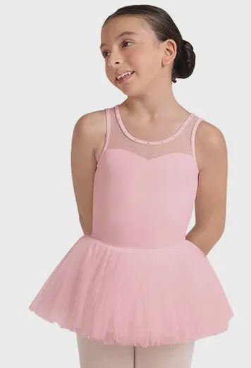 BLOCH TANK TUTU LEO W/RHINESTONE TRIM AND EMBROIDERY ON BACK