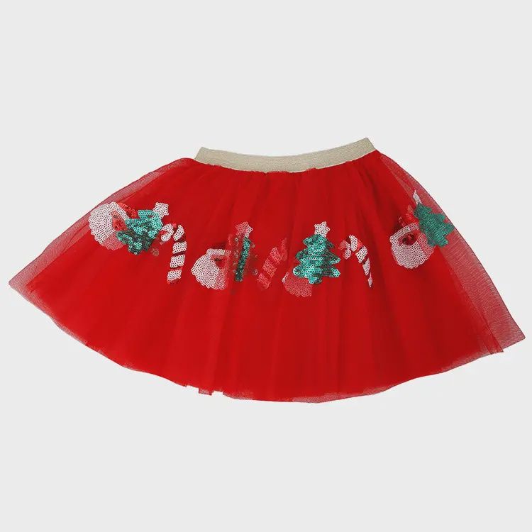 SPARKLE SISTERS RED TUTU WITH CANDY CANE AND SANTAS, Size: 1-2 YEAR
