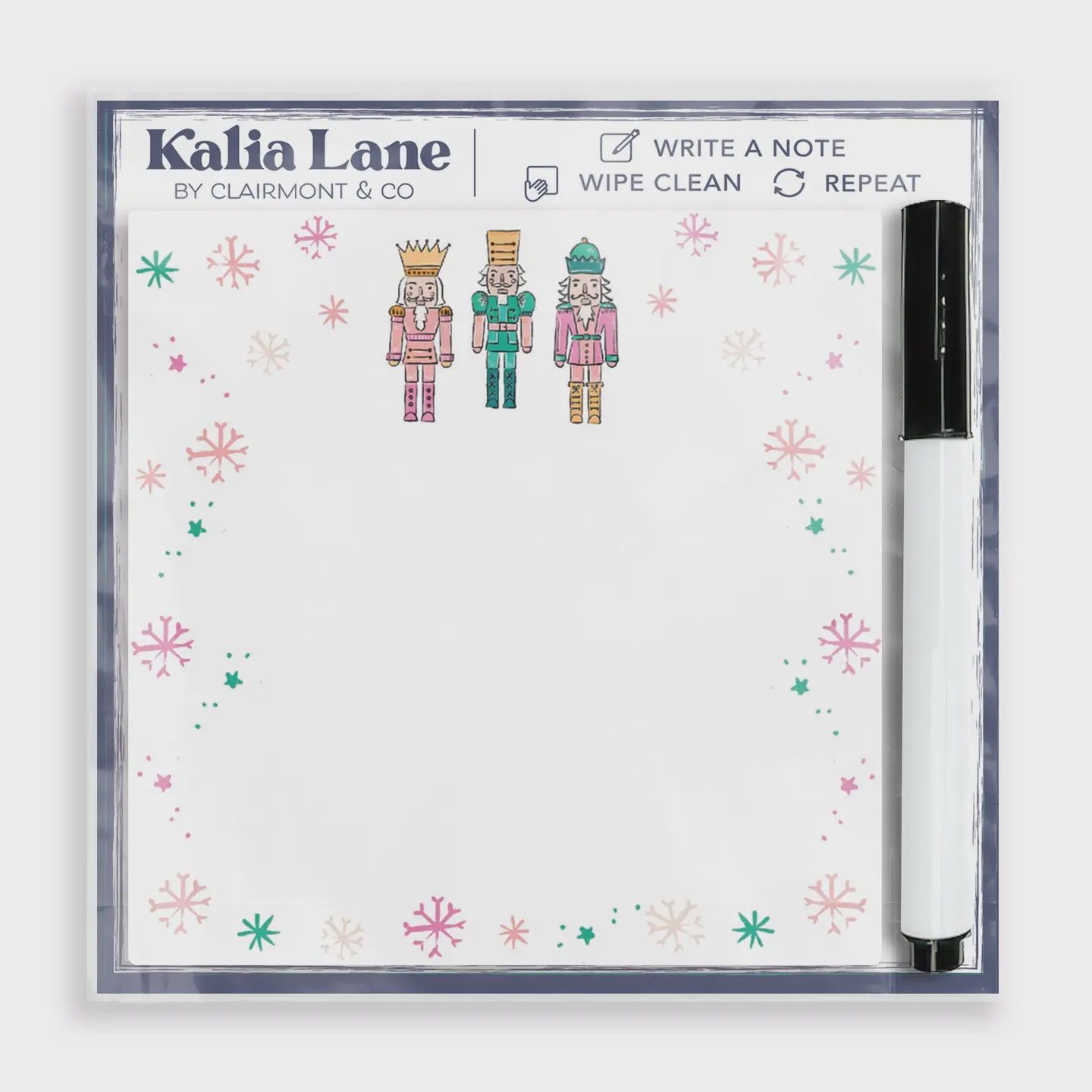 CLAIRMONT &amp; CO CONFETTI NUTCRACKER CLEAR DRY ERASE TILE
