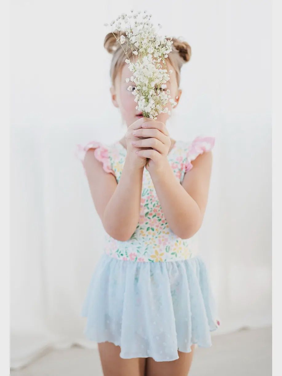 CHEEKY PLUM FARRAH LEOTARD IN THE HAPPINESS PRINT, Size: 18-24m