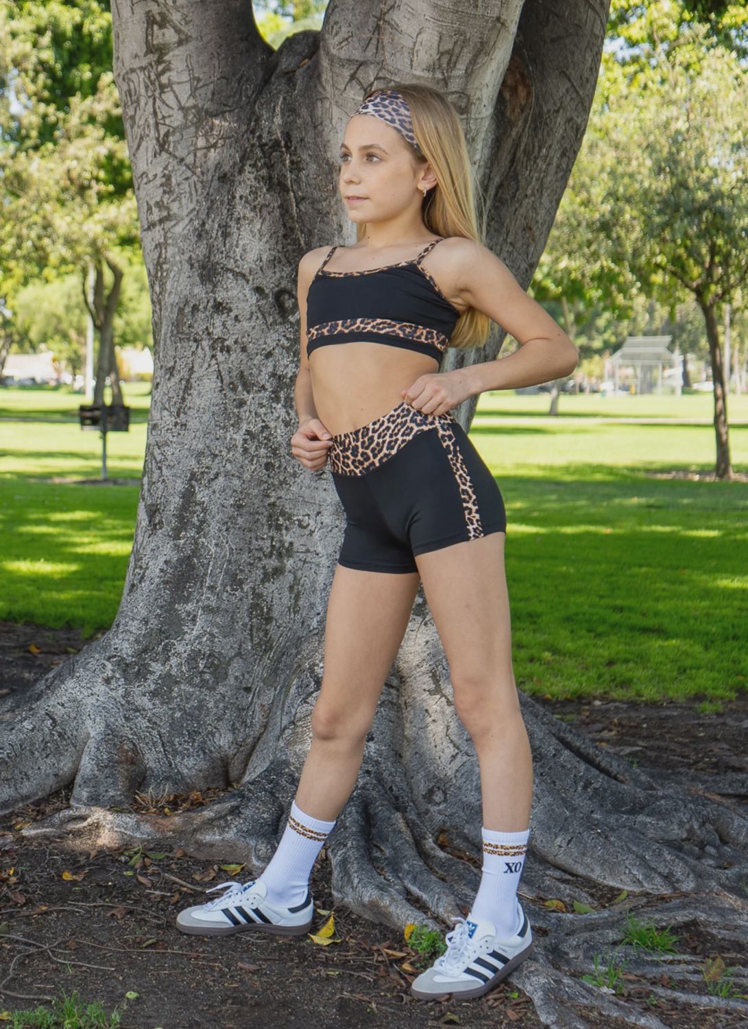 XO DANCE CHEETAHLICIOUS SHORT, COLOR: BLACK/CHEETAH, Size: 4-6