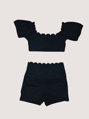 TRENDY TRENDS VALENTINA SCALLOPED SHORT SLEEVE BRA TOP