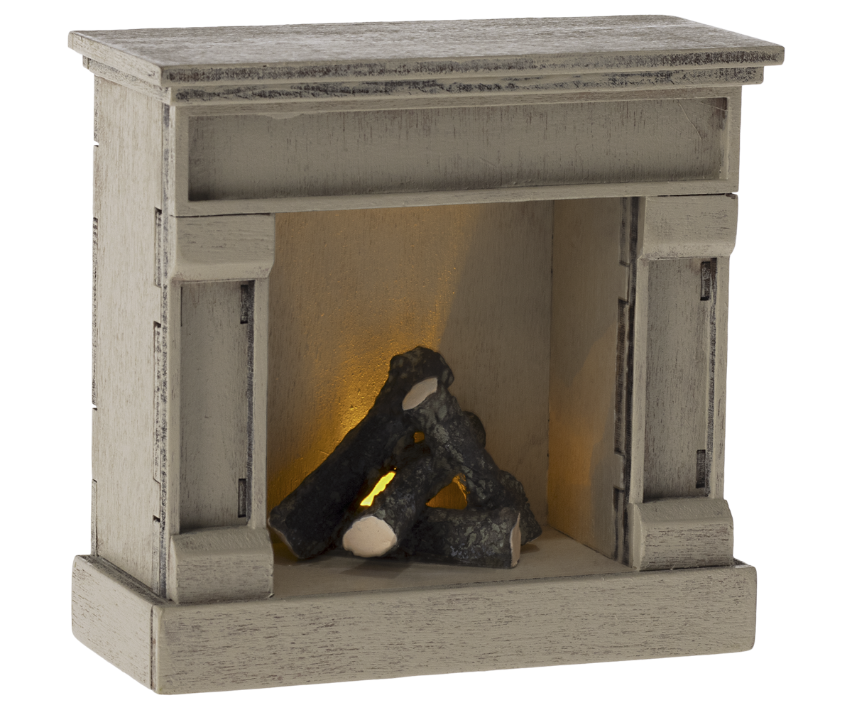 MAILEG FIREPLACE, MOUSE OFF WHITE