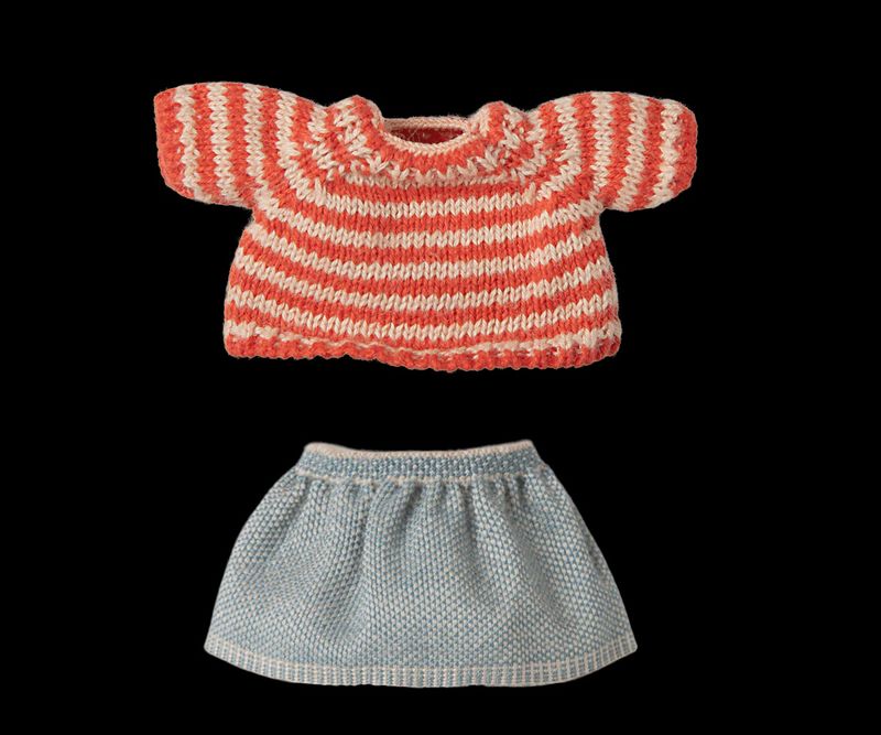 MAILEG KNITTED SWEATER AND SKIRT, BIG SISTER MOUSE