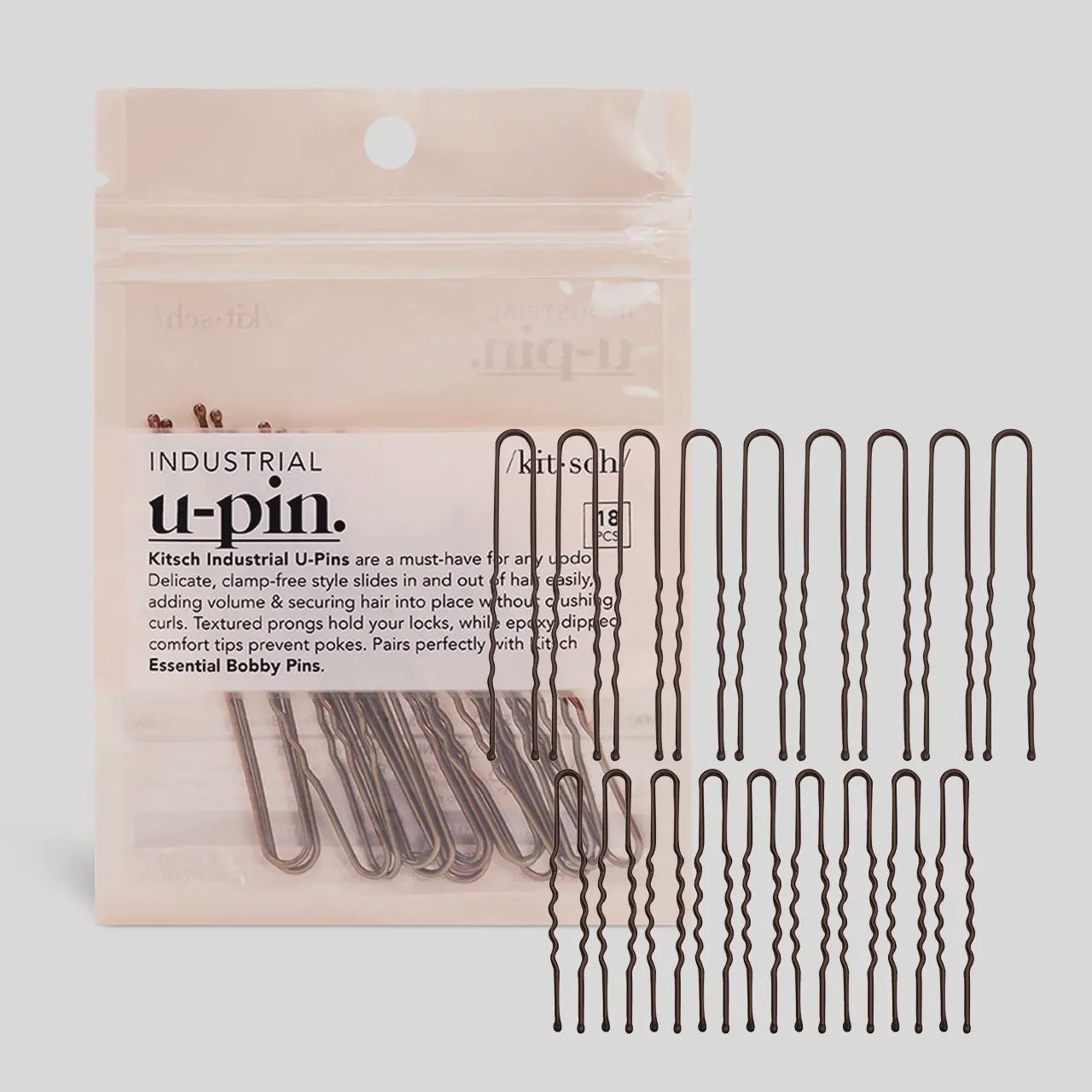 KITSCH 18PC  INDUSTRIAL U  BOBBI PINS