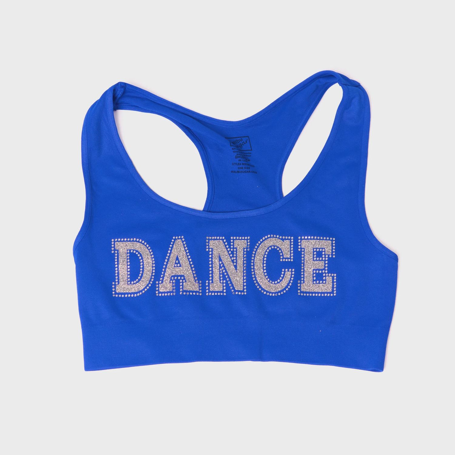MALIBU SUGAR  SPORTS BRA WITH DANCE - ONE SIZE, COLOR: COBALT