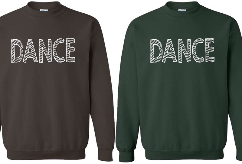 GILDAN CREW NECK SWEATSHIRT WITH DANCE SCRIBBLE GRAPHIC