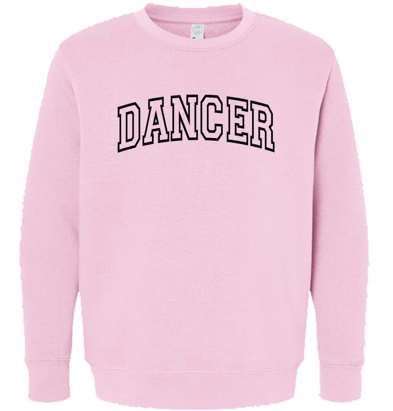 INDEPENDENT TRADING CO LIGHT PINK SWEATSHIRT W/ DANCER LETTERING