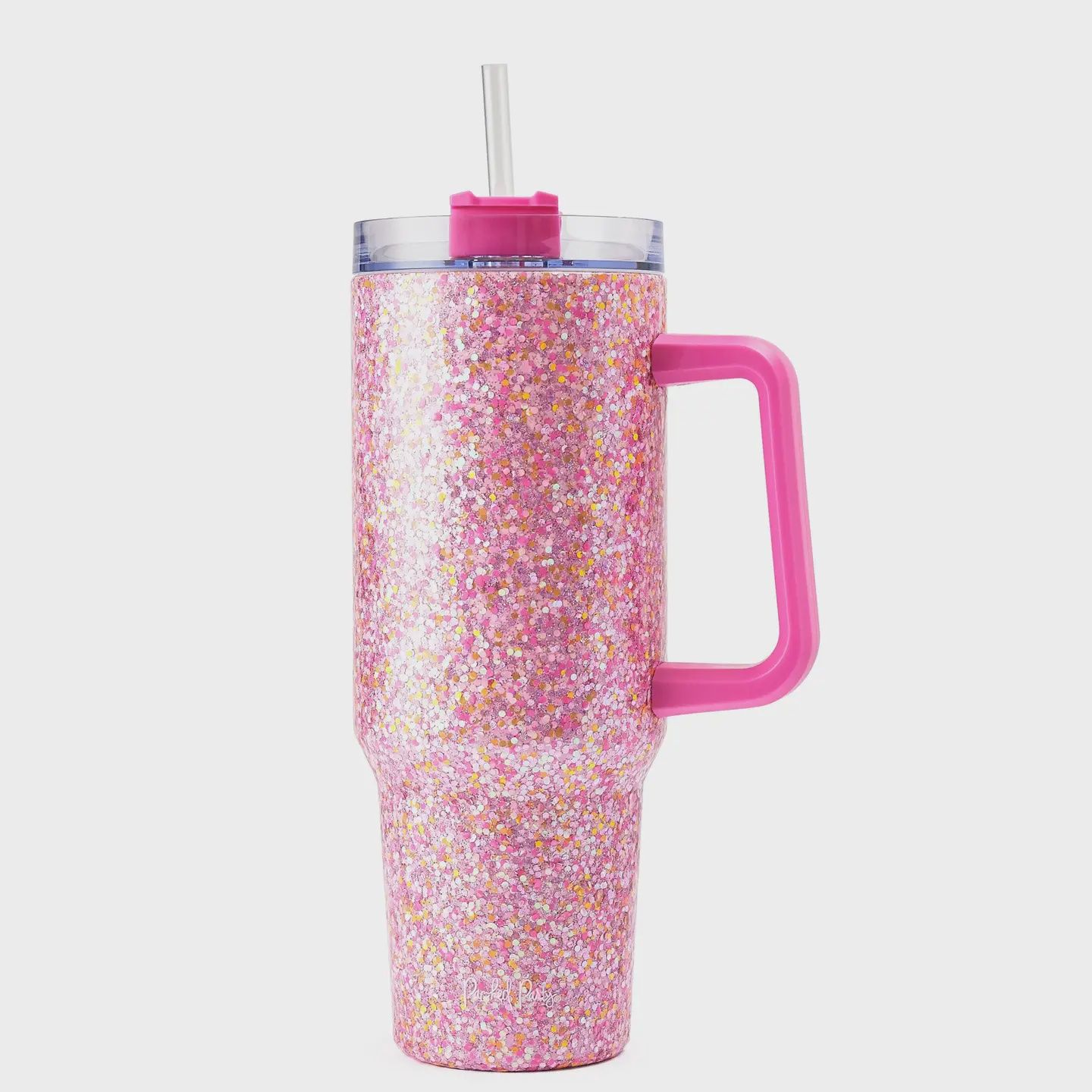 PACKED PARTY PINK GLITTER STAINLESS STEEL SIPPER