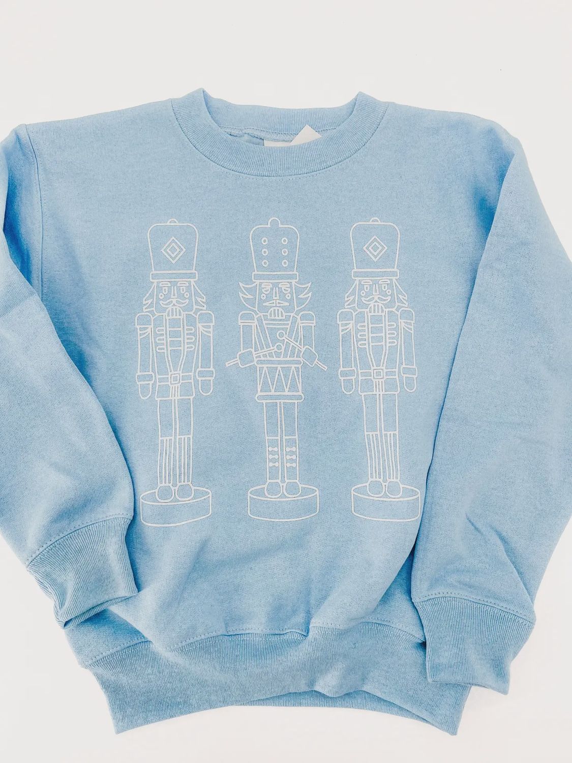KIDS LIGHT BLUE NUTCRACKER OUTLINE SWEATSHIRT