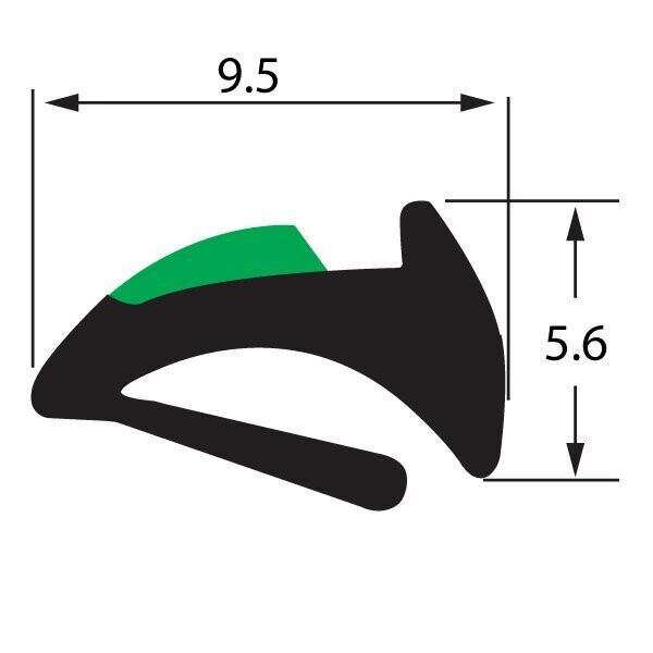 Green glazing wedge rubber