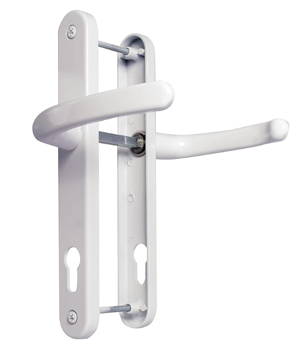Long Backplate White Lever Lever Door Handle