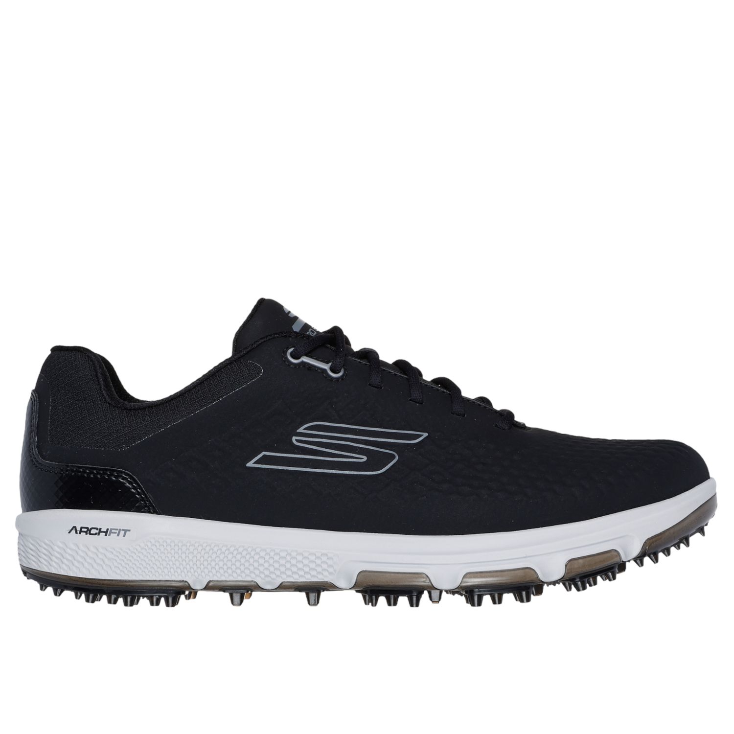 SKECHERS GO GOLF PRO 6 SL, Color: BLACK/GREY, Size: 8, Width: MEDIUM