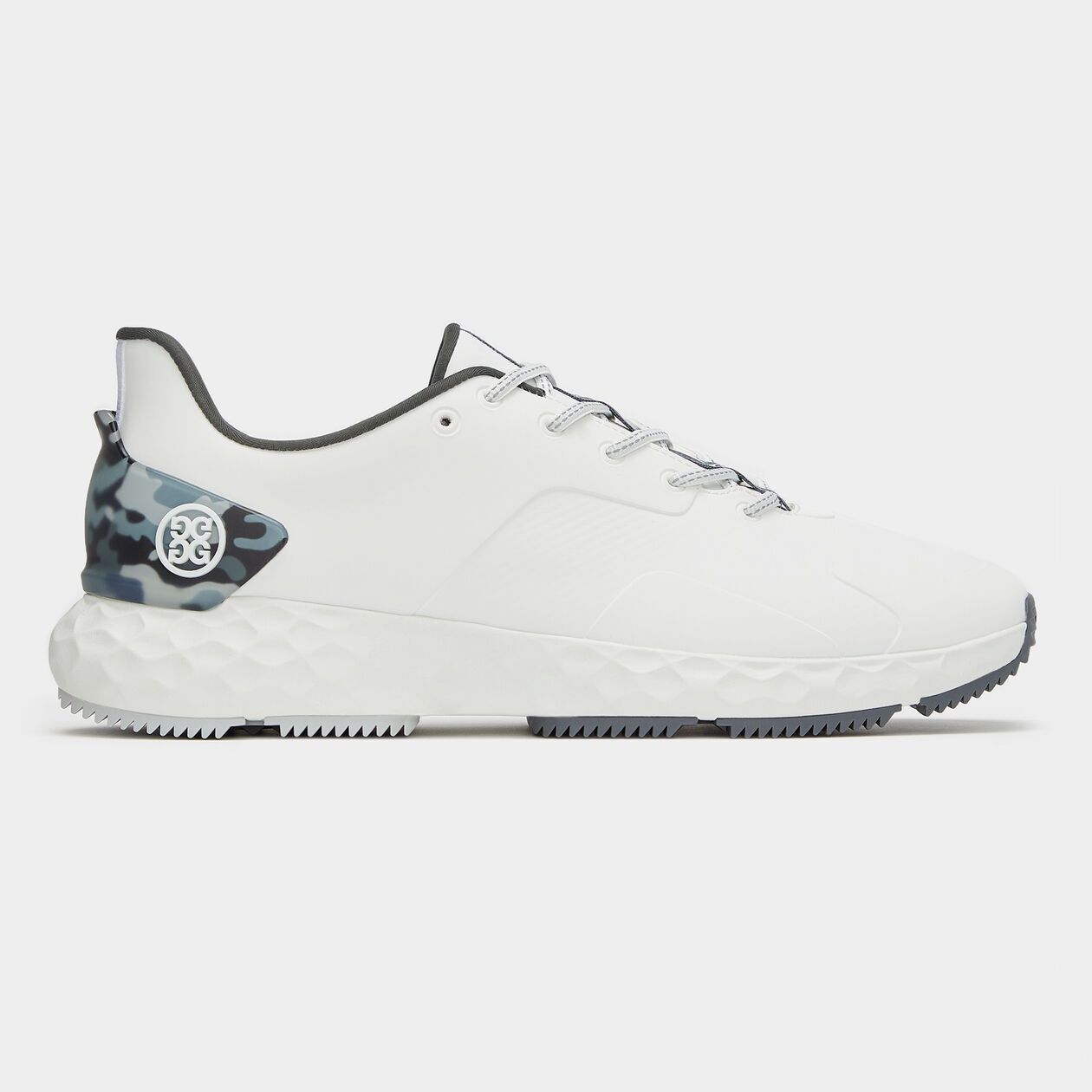G/FORE MENS MG4+ CAMO ACCENT GOLF SHOE SNOW/CHARCOAL CAMO