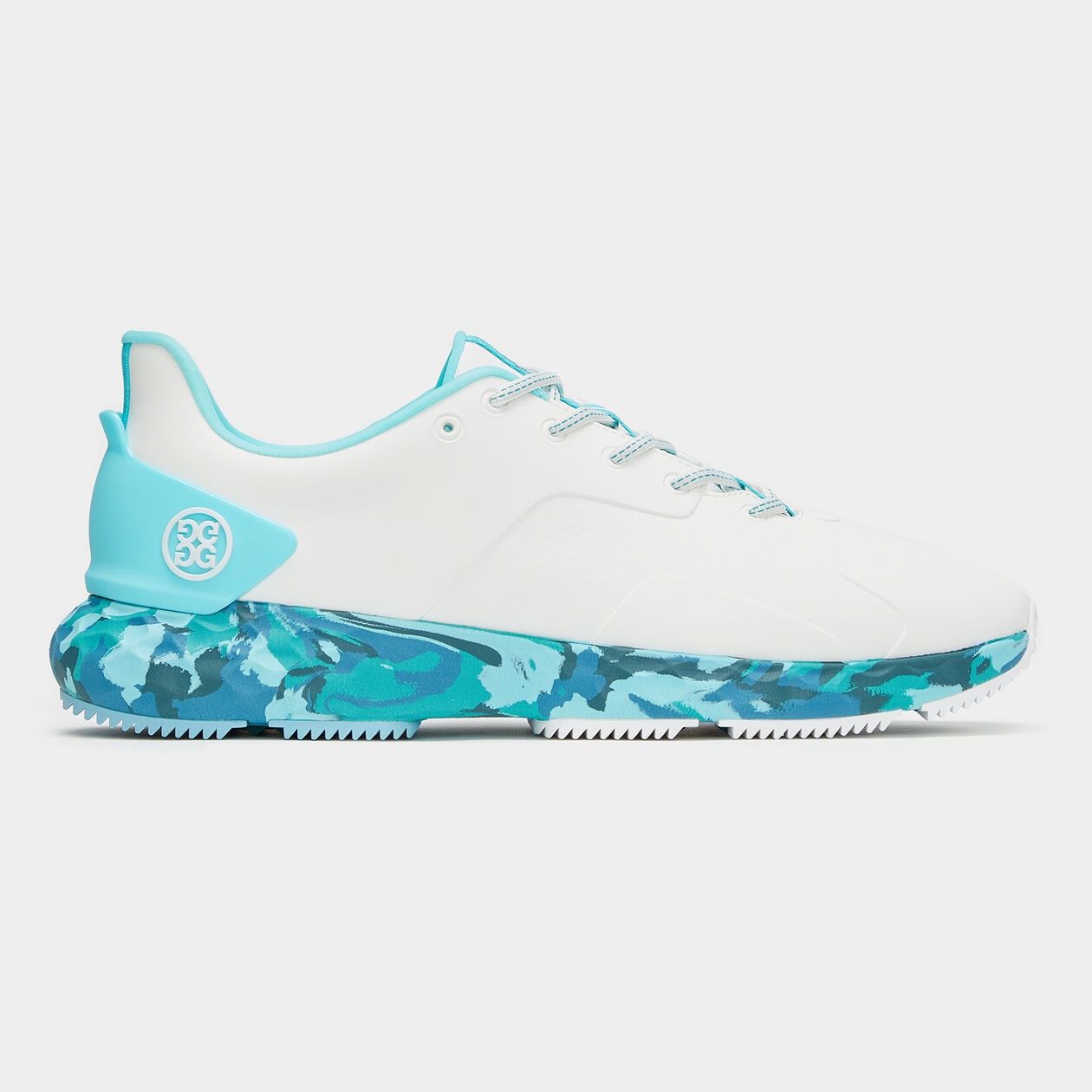 G/FORE MENS MG4+ MONOCHROME CAMO GOLF SHOE SNOW/SARDINIA