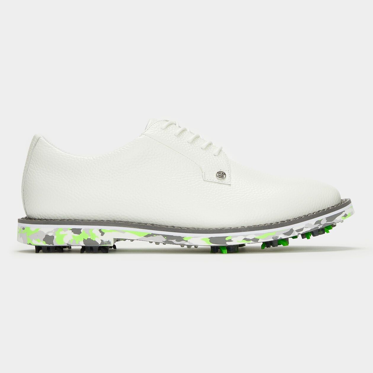 G/FORE MENS G/LOCK GALLIVANTER PEBBLE LEATHER CAMO SOLE GOLF SHOE SNOW/GECKO