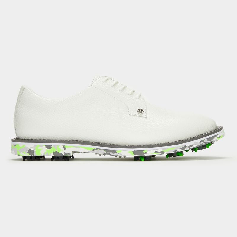 G/FORE MENS G/LOCK GALLIVANTER PEBBLE LEATHER CAMO SOLE GOLF SHOE SNOW/GECKO