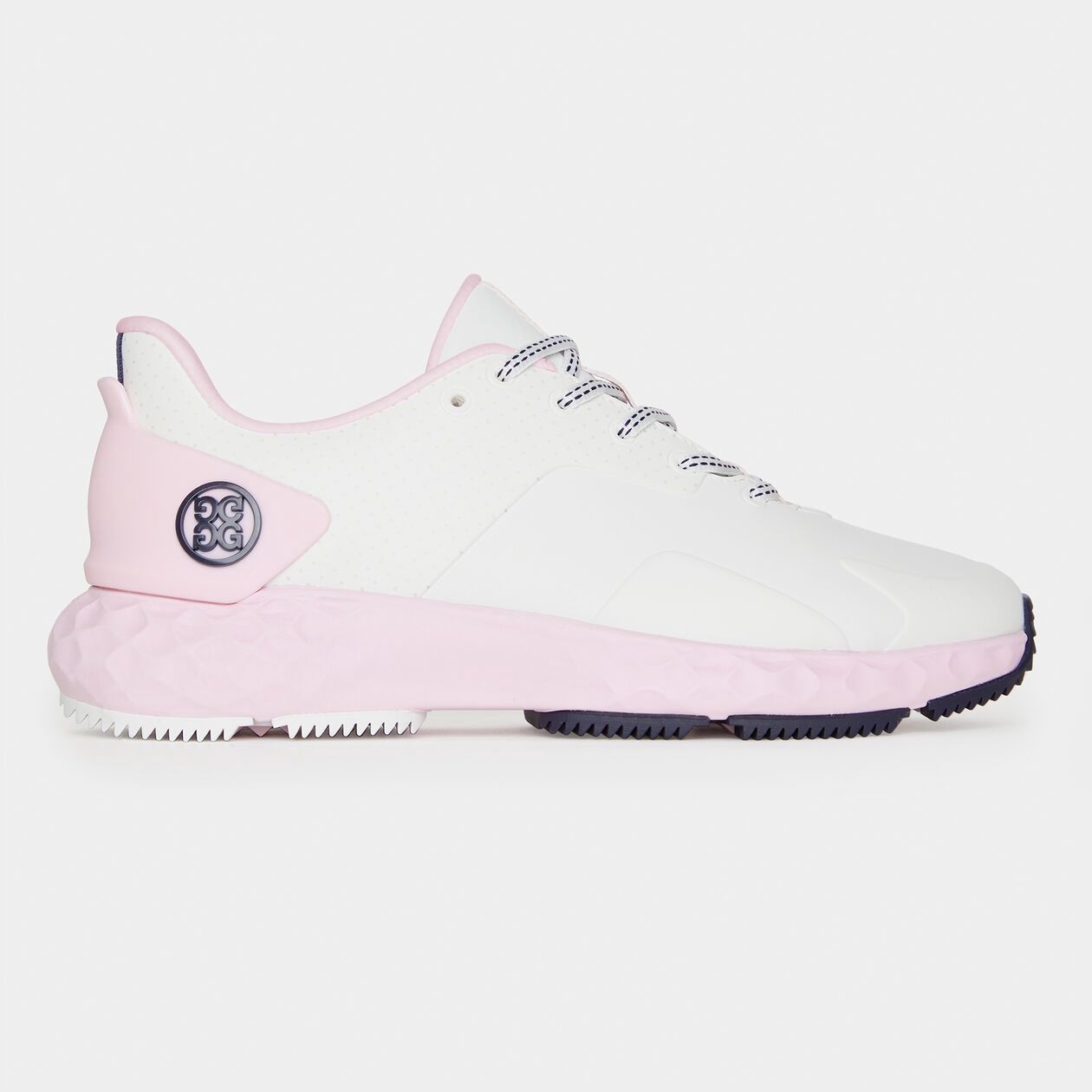 G/FORE WOMENS PERFORATED MG4+ GOLF SHOE SNOW/BLUSH