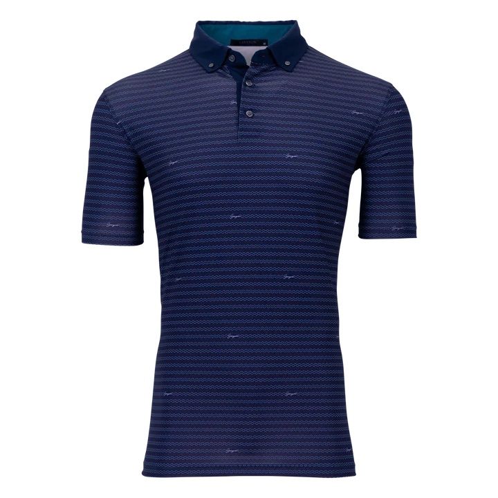 GREYSON WIND AND WATER SYMBOL POLO MALTESE BLUE
