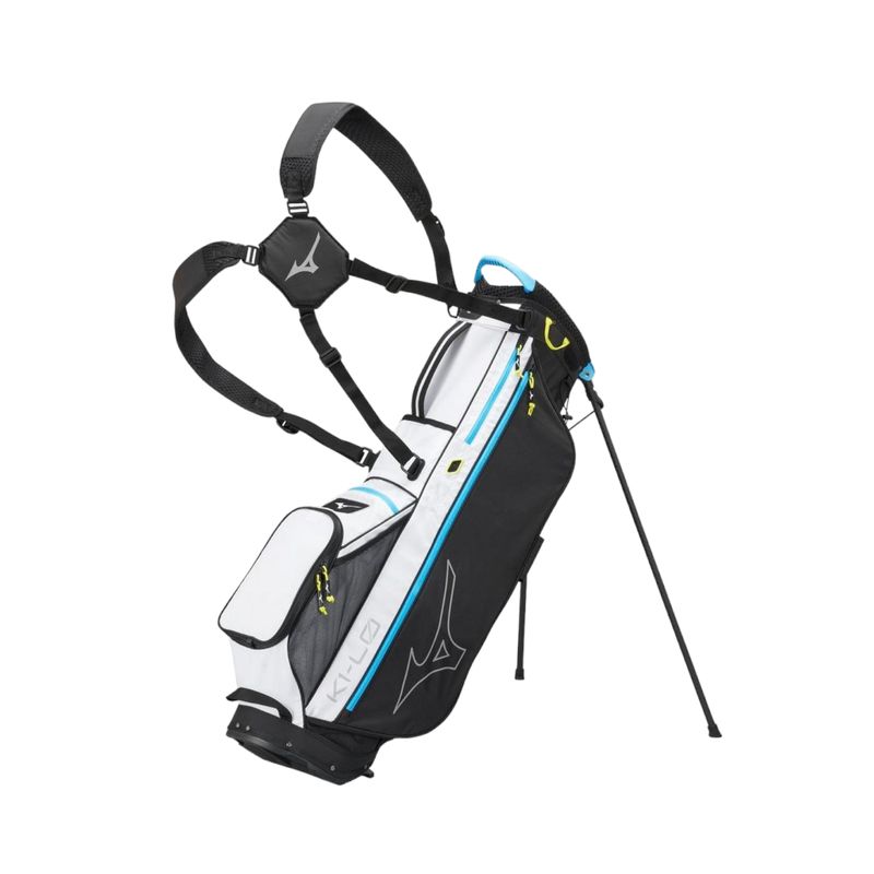 MIZUNO K1-L0 LIGHTWEIGHT STAND BAG BLACK WHITE LIME