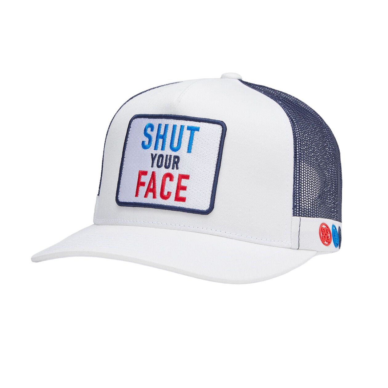G/FORE SHUT YOUR FACE COTTON TWILL TRUCKER HAT SNOW