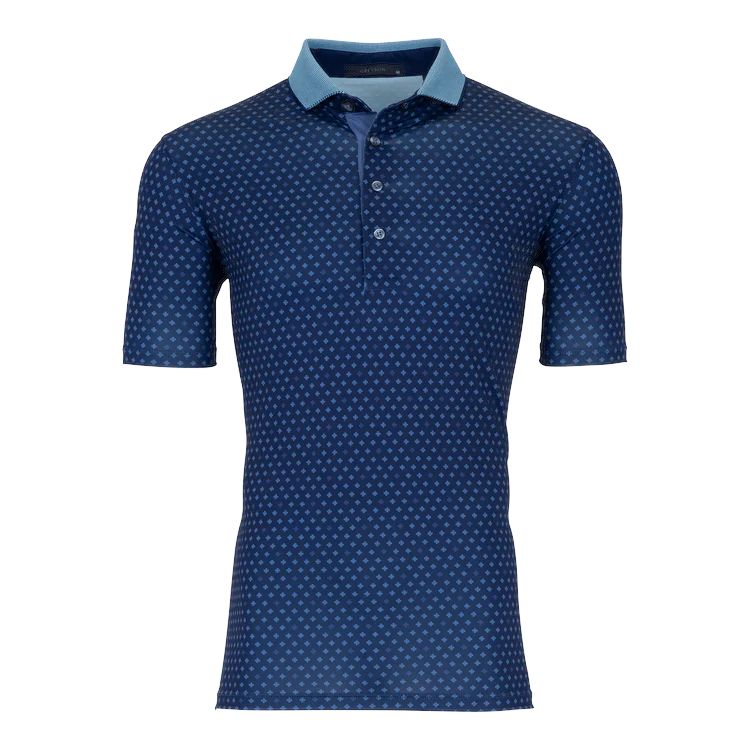GREYSON OLD ENGLISH FLORAL POLO MALTESE BLUE