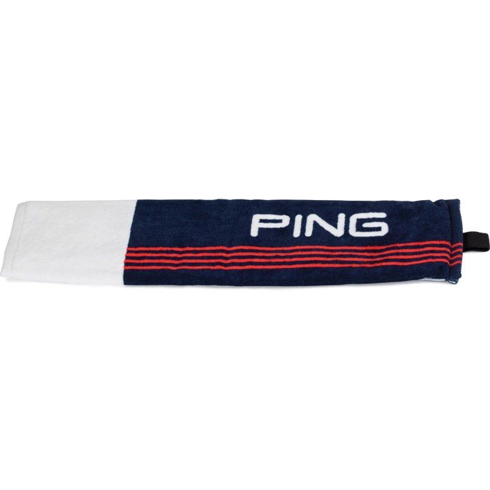 PING TRIFOLD TOWEL NAVY/WHITE/RED