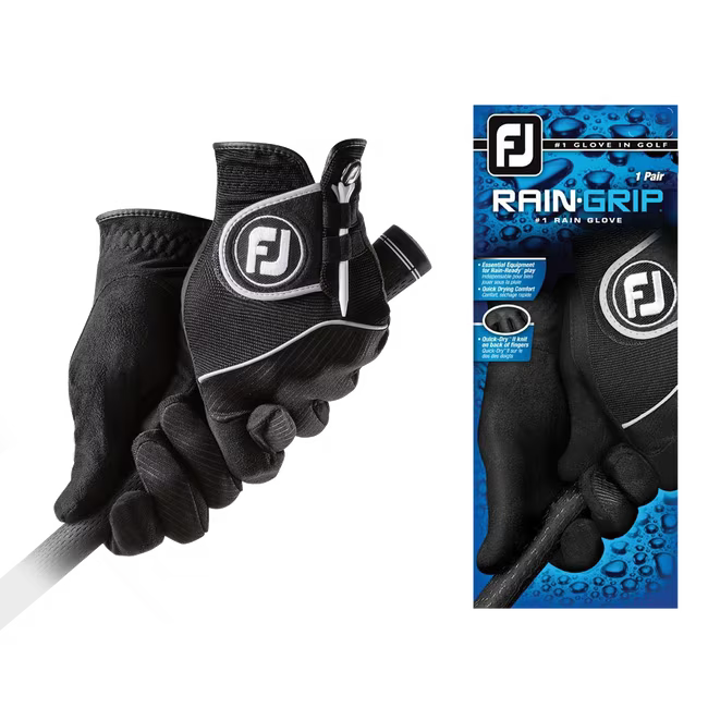 FOOTJOY RAIN GRIP GLOVE PAIR BLACK