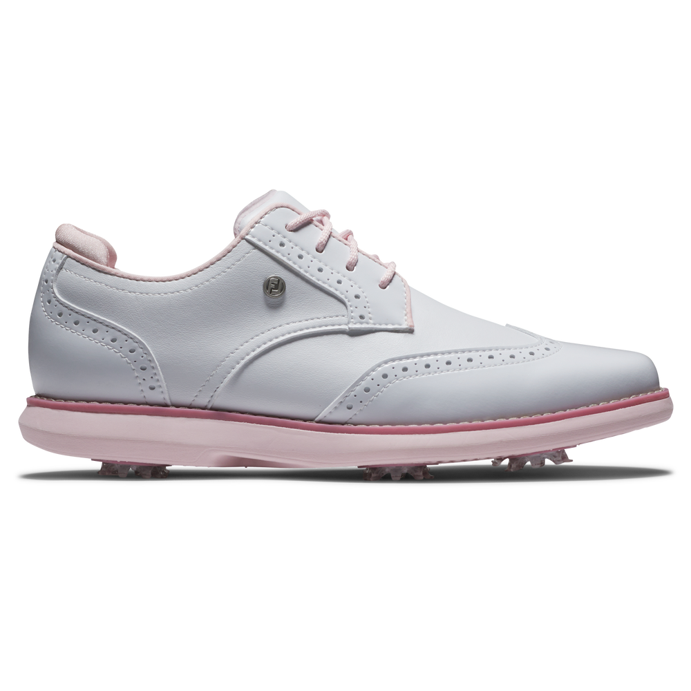 FOOTJOY WOMENS TRADITIONS WHITE/WHITE/PINK