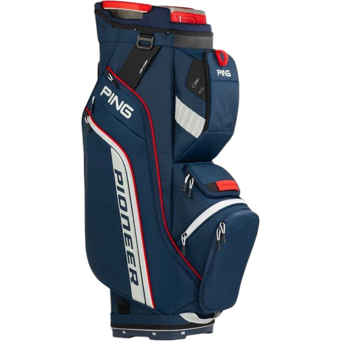 PING PIONEER GOLF BAG NAVY/PLATINUM/RED